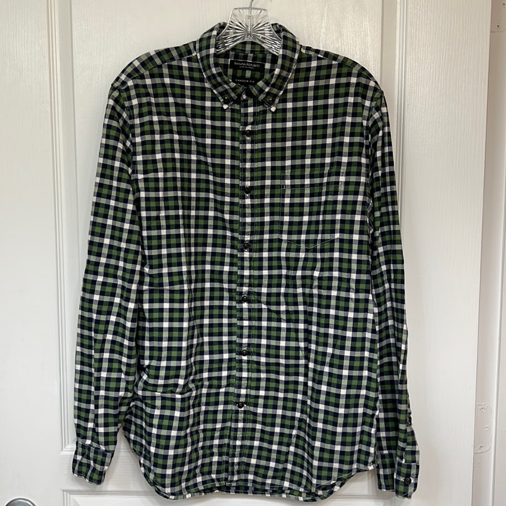 Banana republic men’s luxe flannel Camden fit button down
